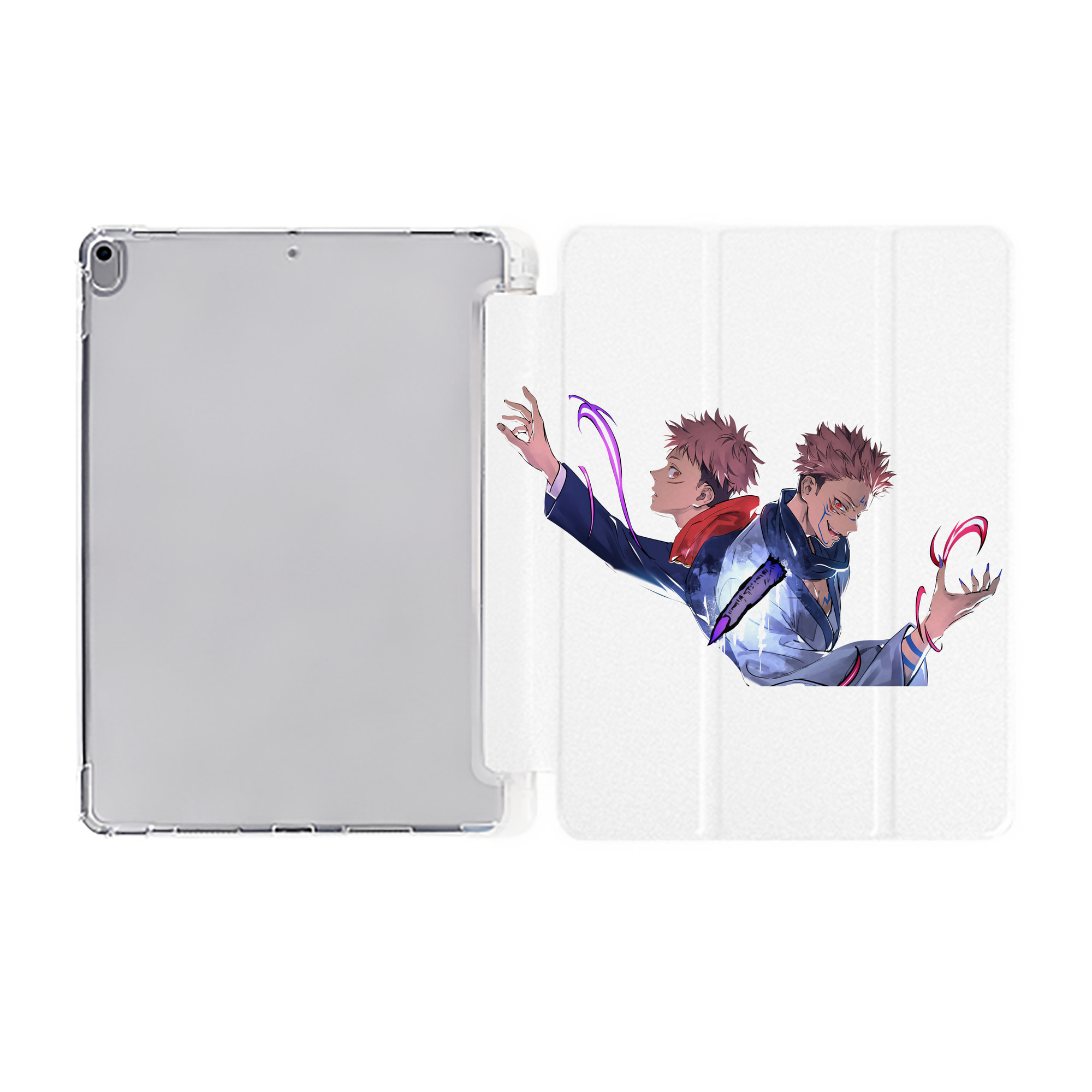 （画像用） 呪術廻戦 Jujutsu Kaisen IPad ケース ペン収納付き 三つ折りスタンド PUレザー×シリコン 対応機種9.5/10.5/10.9インチ
